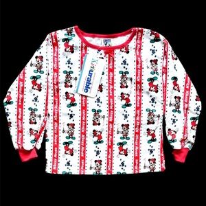 Mickey Mouse Vtg 1990s Disney Flannel L/S PJ Shirt Youth Size (6/6X)
